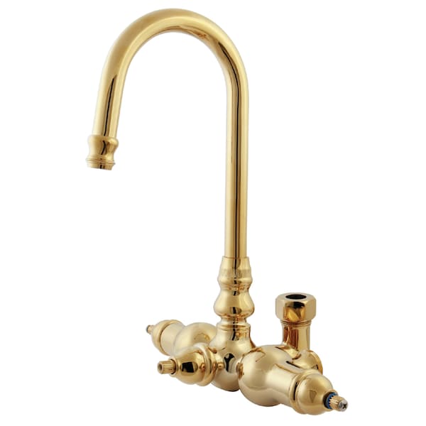Tub Faucet Body, Polished Brass, Wall; Deck